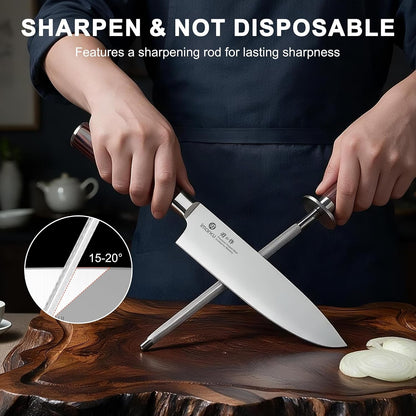18-Piece Japanese Santoku Stainless Steel Knife Set with Block8