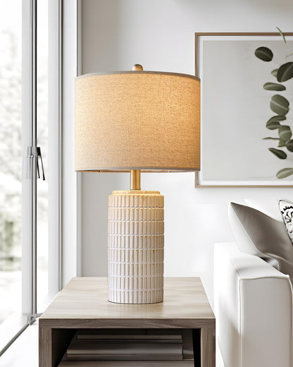 23'' Bedside Table Lamp for Bedroom Nightstands, Modern Ceramic Decor4