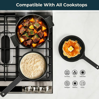 20-Piece Nonstick Cookware Set, Pots and Pans Set with Frying Pan, Saucepan, Sauté Pan & Stockpot, PFOS & PFOA Free, Induction Compatible, Oven & Dishwasher Safe, Grey6