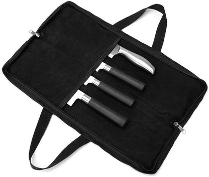Knife Roll,Heavy Duty Knife Bag,Waxed Canvas Knife Case with 4 Slots for Knives & Kitchen Tools,Chef Knife Bag with Handle.Portable Knife Roll Bag for Stroage Home Traveling Camping.Case Knives Pouch1
