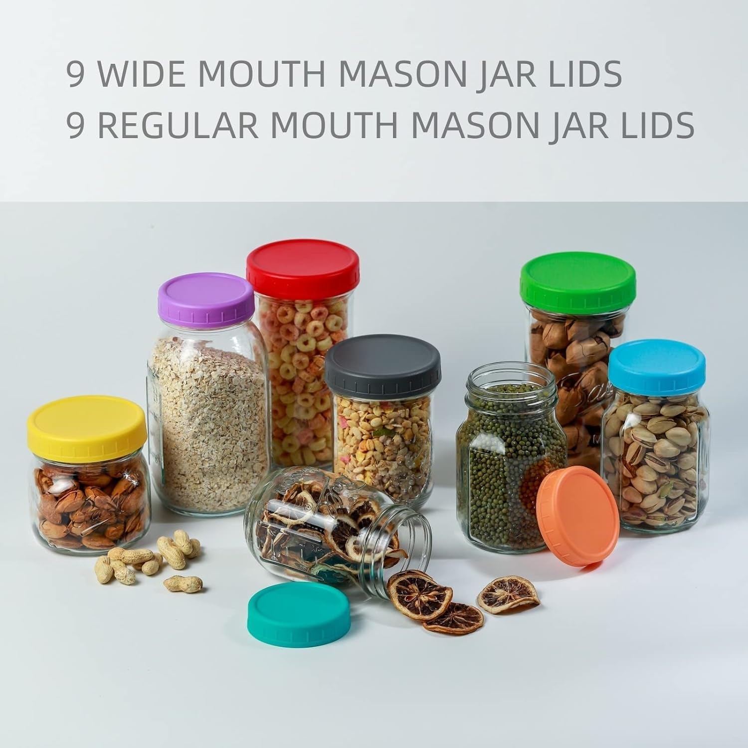 18-pack-9-wide-mouth-9-regular-mouth-mason-jar-lids-with-silicone-rings-thickened-leak-proof-lids-fit-ball-kerr-and-more-18-color-plastic-lids-86mm-70mm-plastic-mason-jar-lids
