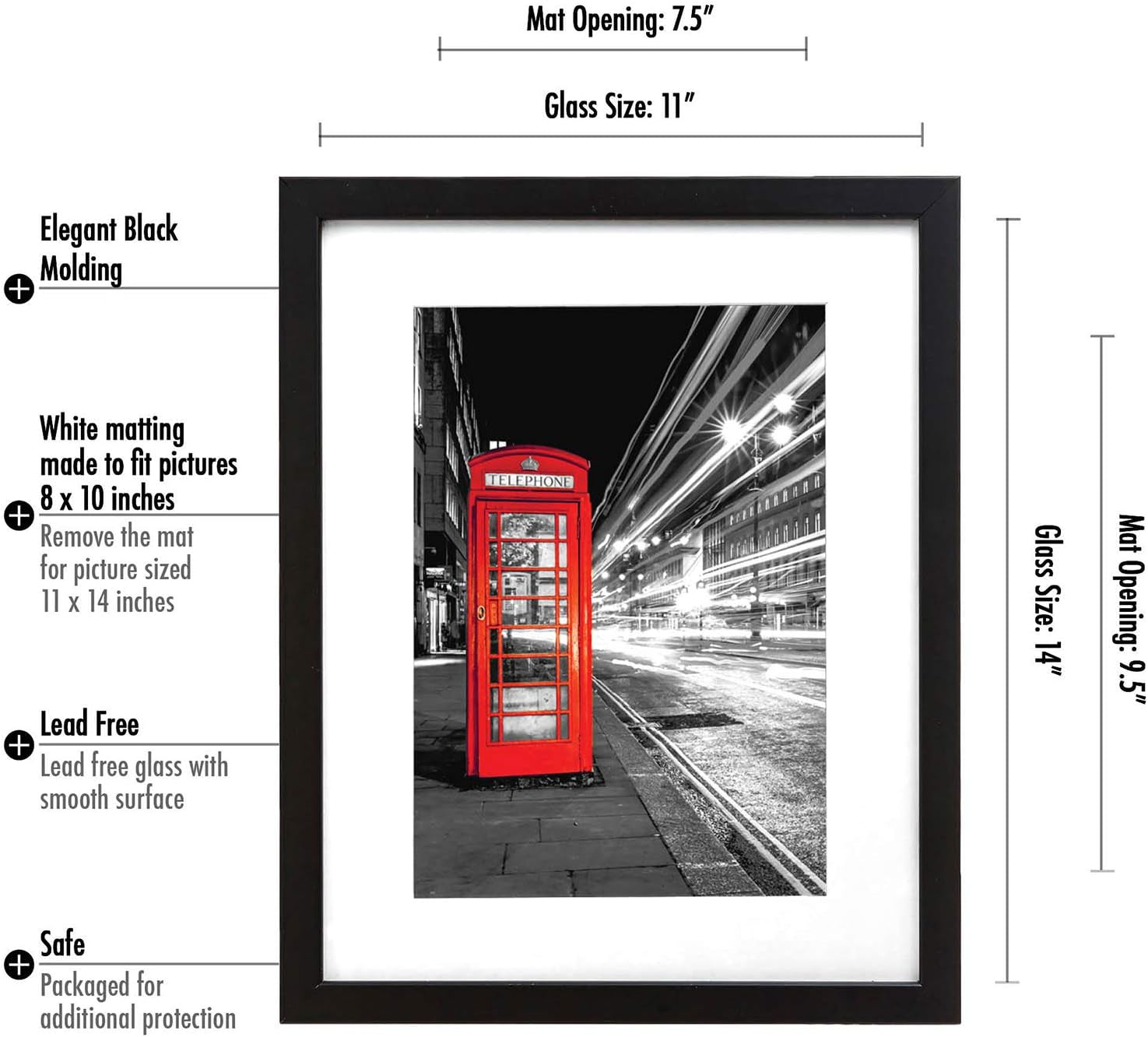 11x14-picture-frame-with-shatter-resistant-glass-use-as-8x10-frame-with-mat-or-display-11x14-photo-without-mat-signature-collection-picture-frames-for-wall-display-black