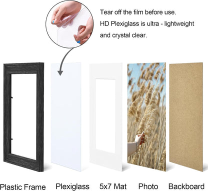 8X10 Picture Frames, Vintage Photo Frames, Distressed Black, 2-Pk6