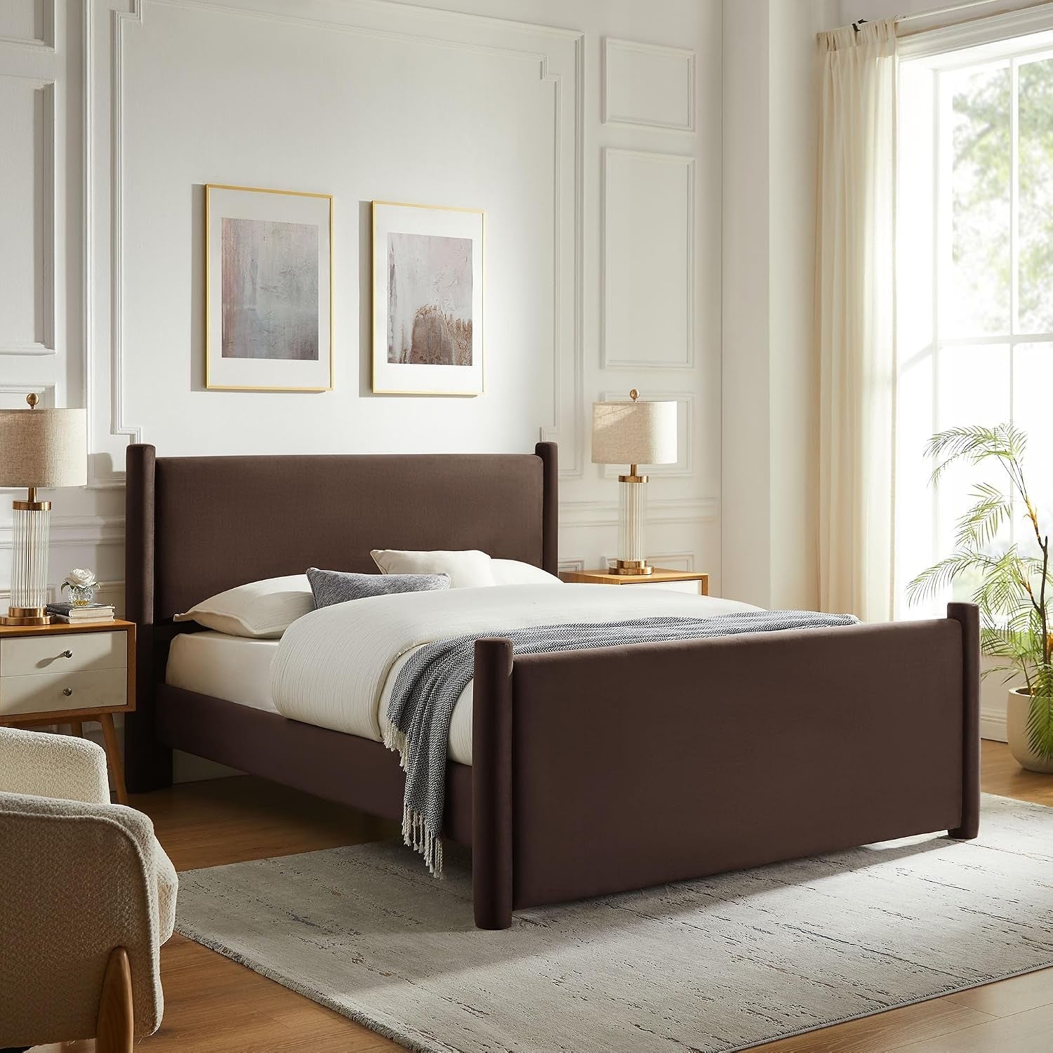 rael-queen-platform-bed-frame-with-upholstered-headboard-and-footboard-in-chocolate-brown-stain-resistant-performance-velvet-queen-size-bed-with-rounded-posts
