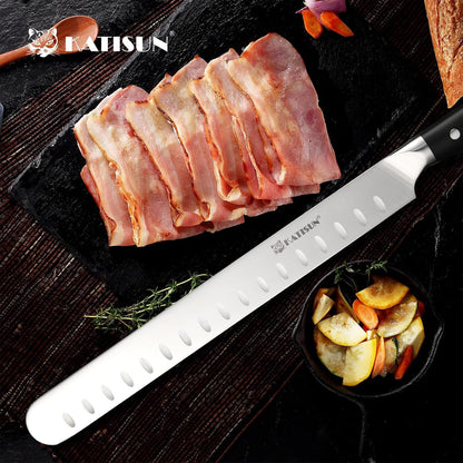Brisket Knife, 12 Inch Carving & Slicing Knife for Meat Cutting, BBQ, Razor Sharp German Steel, Sheath Included, Ergonomic Handle Design, Grilling Gifts for Men4