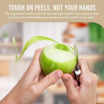 Original Jonas Vegetable Peeler - 6.5In, Made in Sweden | Rust Resistant Silver Carrot and Potato Peeler with Ergonomic Handle for Safety and Control - Dishwasher Safe and Compact3
