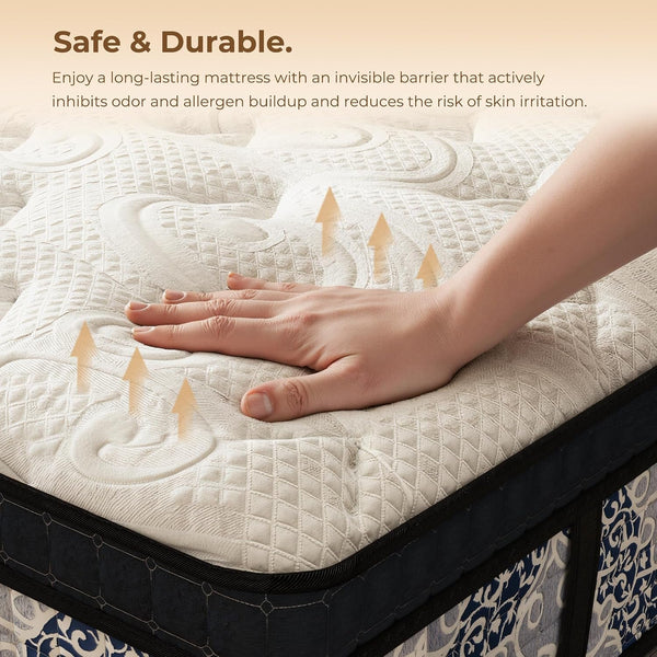 14 Inch Full Mattress, Full Size Mattress in a Box, Cooling Gel Memory Foam for Pressure Relief, Pocket Spring with Edge Support, Hybrid Mattress with Plush Top, Certipur-Us Certified3