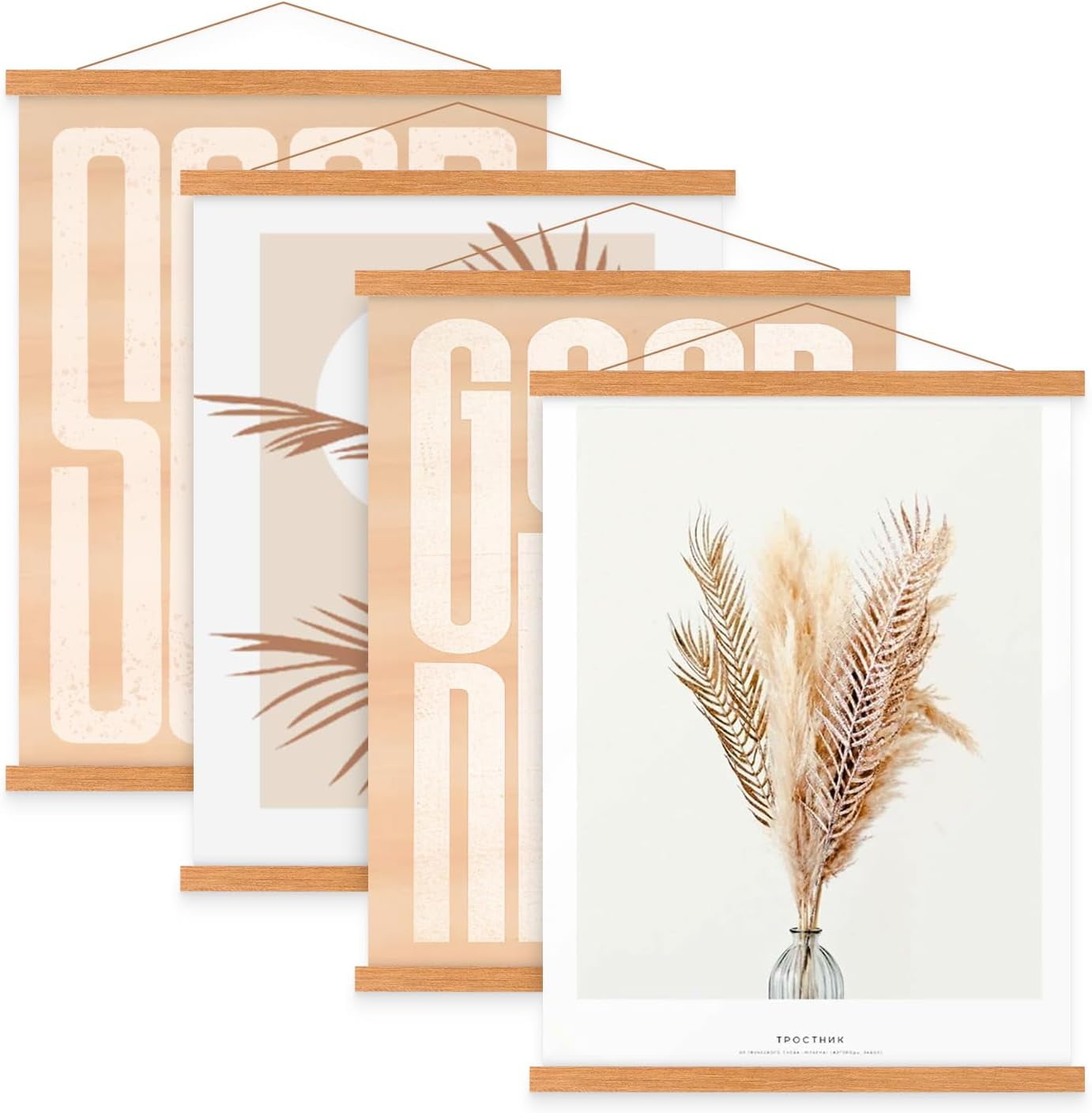 4-pack-8x10-8x12-8x18-poster-frame-magnetic-light-wood-frame-hanger-for-photo-picture-canvas-artwork-art-print-wall-hanging-4-packs-8-teak-color