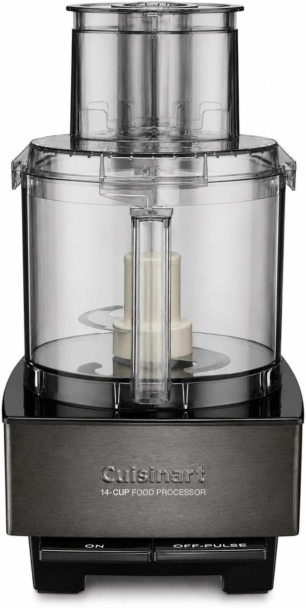 Food Processor 14-Cup Vegetable Chopper for Mincing, Dicing, Shredding, Puree & Kneading Dough, Black Stainless, DFP-14BKSY1