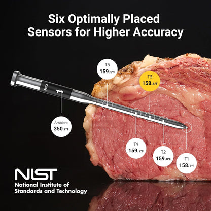Sub-1G Wireless Meat Thermometer, 2 Probes Wifi Thermometer | 3000FT Open Range, Smart App + Base Control, 6 Sensor NIST ±0.5°F Accuracy, BBQ Smoker Grill Oven, Brisket Steak Turkey Pork5