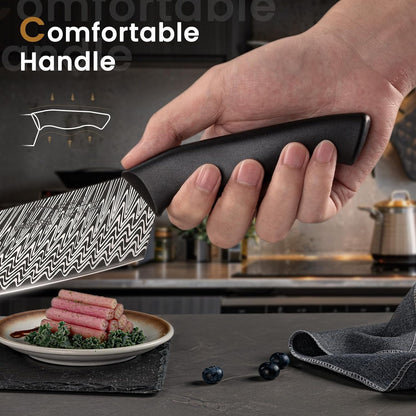 Knife Set, 15-Piece Kitchen Knife Set with Built-In Sharpener Block, German High-Carbon Stainless Steel, Dishwasher Safe, for Home Cooks and Everyday Meal Prep6