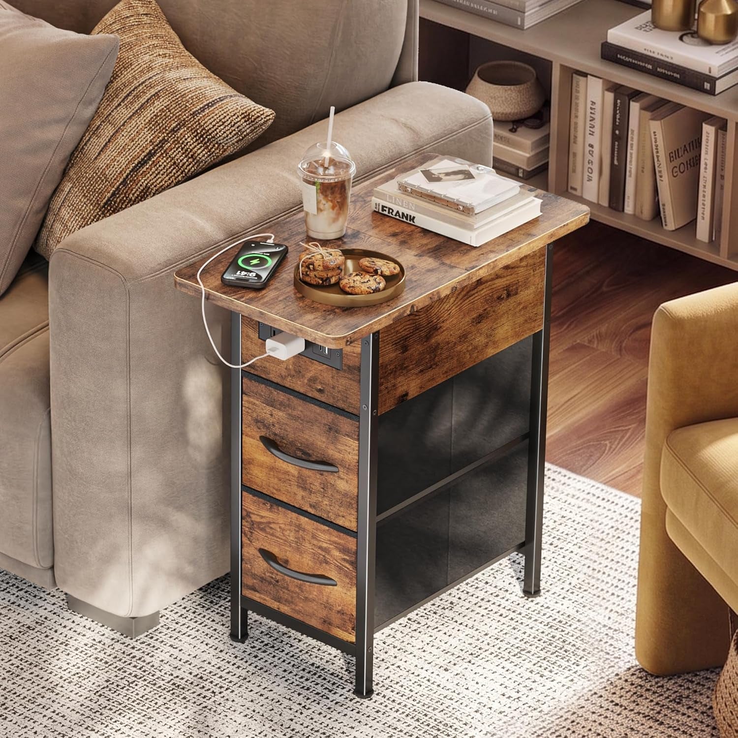 narrow-end-table-with-charging-station-side-table-with-2-drawers-slim-night-stand-with-usb-c-port-for-small-spaces-flip-top-nightstand-bedside-couch-table-living-room-rustic-brown