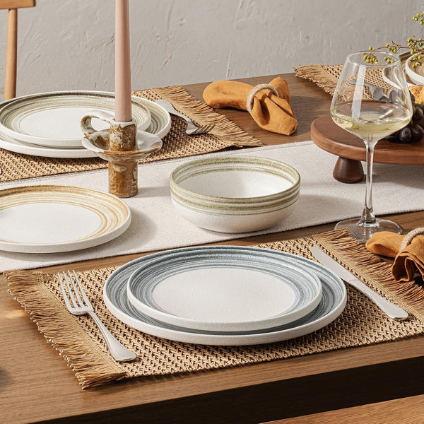 Stoneware Dinnerware Set for 8, 24-Piece Ceramic Plates & Bowls6