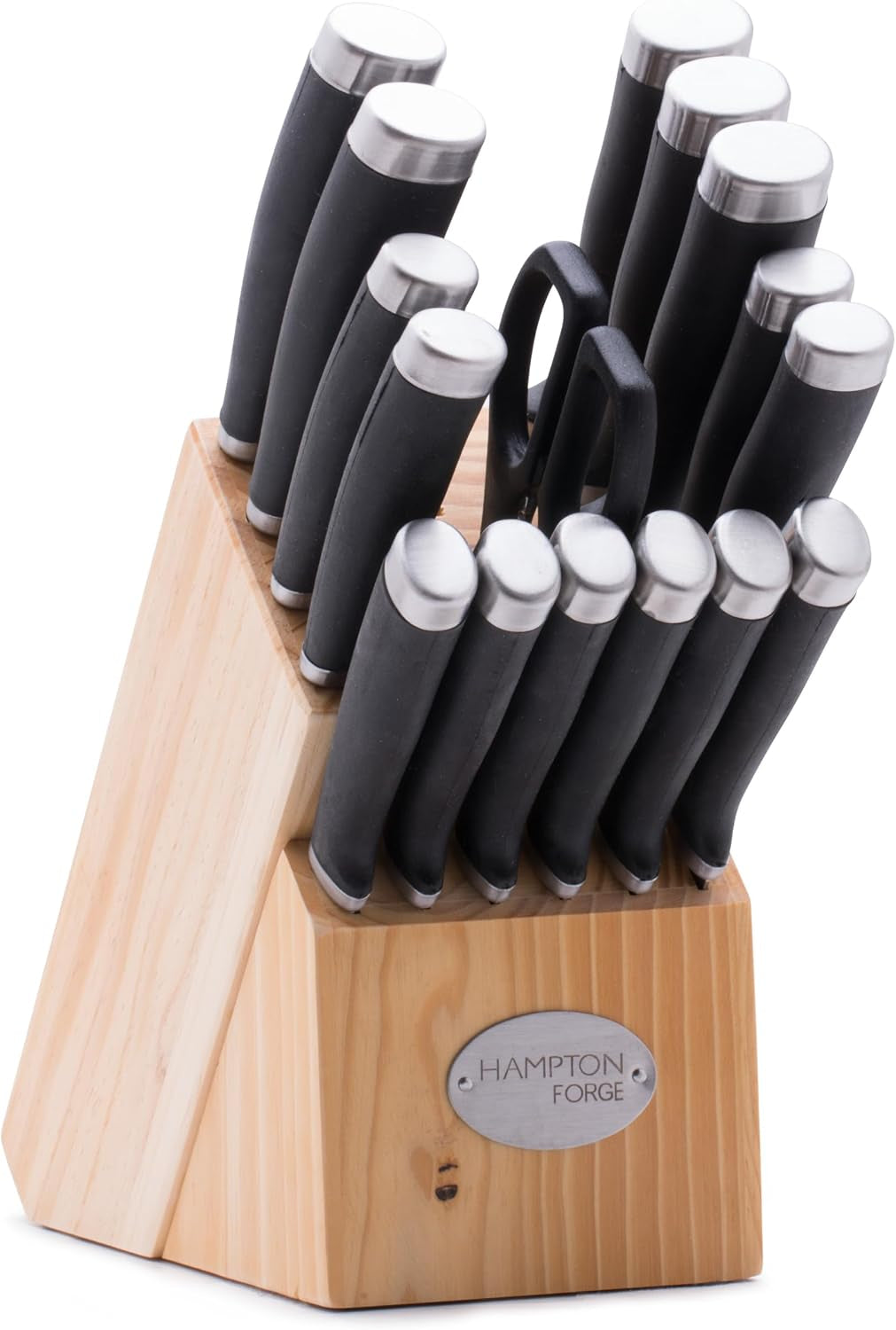 epicure-black-17-piece-kitchen-knife-set-stainless-steel-wood-block-slip-resistant-ergonomic-handles-includes-chef-and-bread-knives-gift-for-women