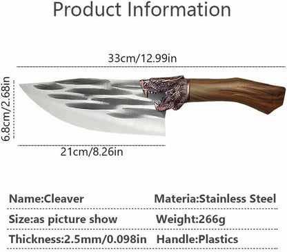 Meat Cleaver,Cleaver Knife 8.2 Inch Forged Meat Cleaver Kitchen Knives Butcher Knife Chef Slicing Tool Vegetable Fish Cutting Cooking Cutter2
