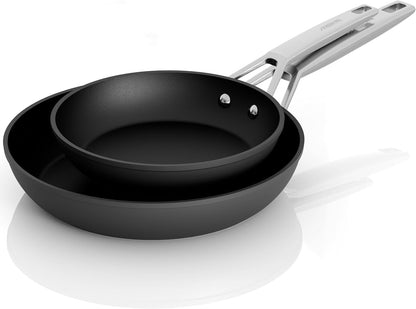 10 Inch and 12 Inch Non Stick Frying Pan Set, PFOA & PTFE & PFAS Free | Non Toxic, Even Heating, Easy Clean, Dishwasher & Oven Safe, Suitable for Gas & Electric & Induction Stoves, Stainless Steel1