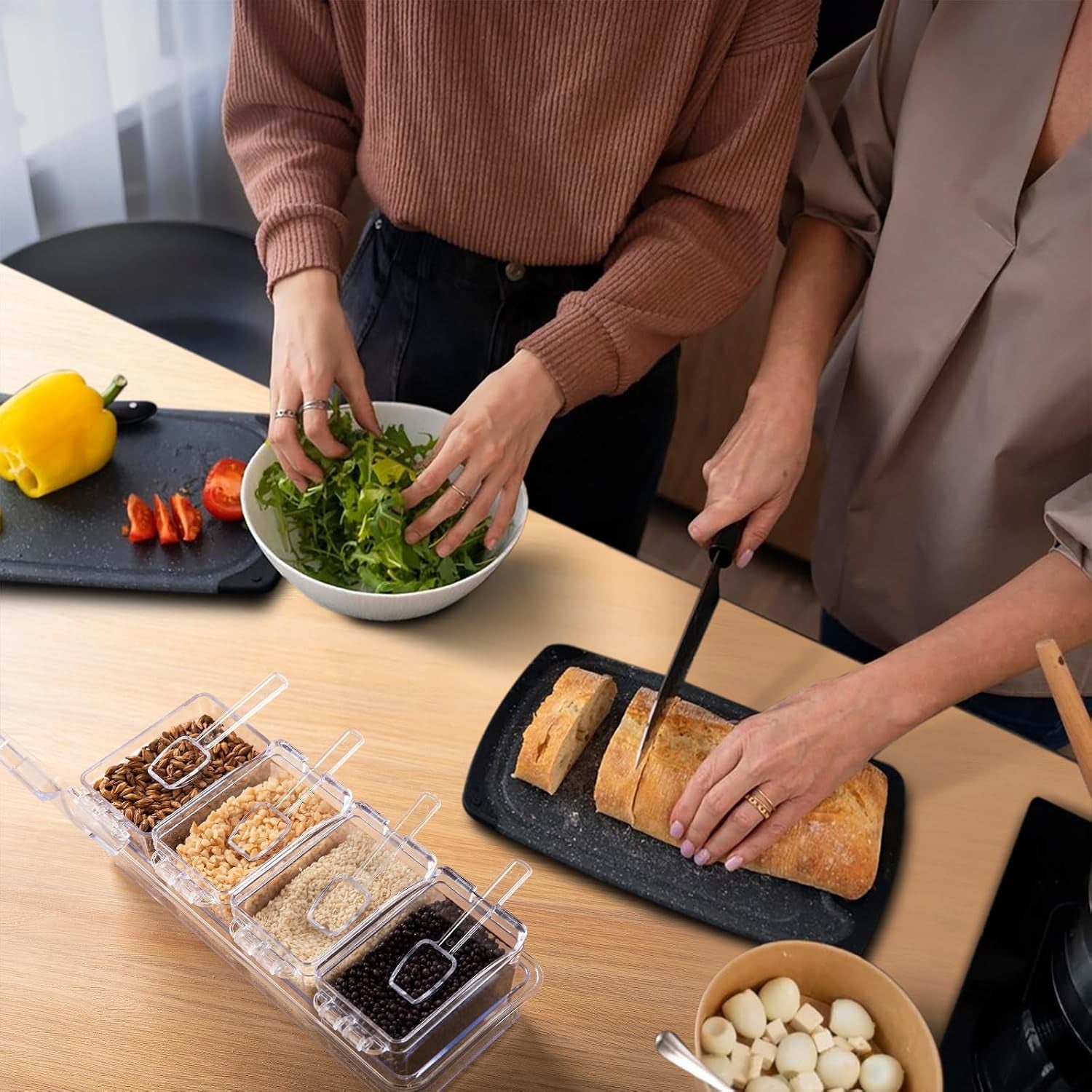 clear-seasoning-box-4-pieces-seasoning-rack-spice-pots-storage-container-condiment-jars-acrylic-seasoning-box-with-covers-and-spoons-for-spice-sugar-salt-sugar-cardamon-cinnamon