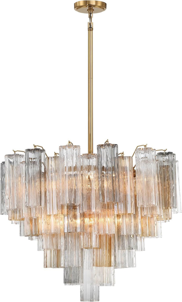 Addis 12 Light Aged Brass Chandelier2