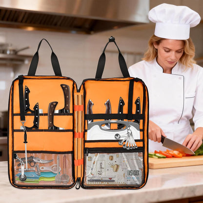 Chef Knife Bag with Shoulder Strap, 7 Pockets, Quilted Black9
