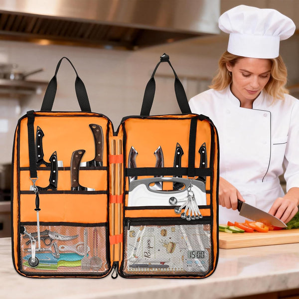 Chef Knife Bag with Shoulder Strap, 7 Pockets, Quilted Black9