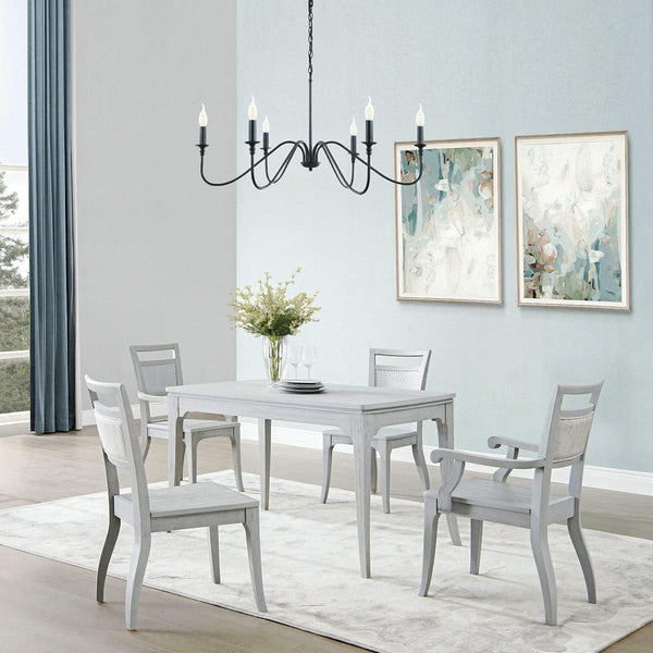 Black Chandelier, 6-Light Farmhouse Chandelier for Dining Room3