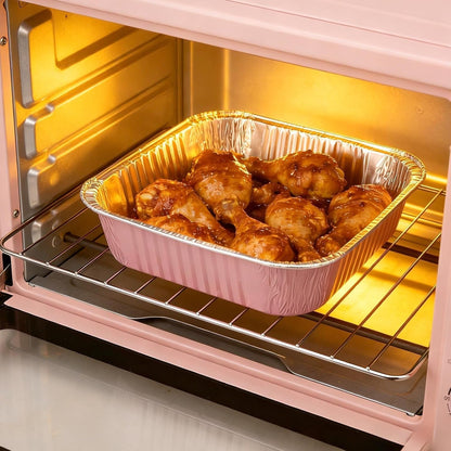 (35-Pack) Pink 8X8 Inch Disposable Aluminum Pans with Plastic Lids,Stickers and Cake Spoons,Square Cake Pans for Parties,Baking Trays,Foil Pans for Holiday Cooking, Parties Meal Prep, Storage5