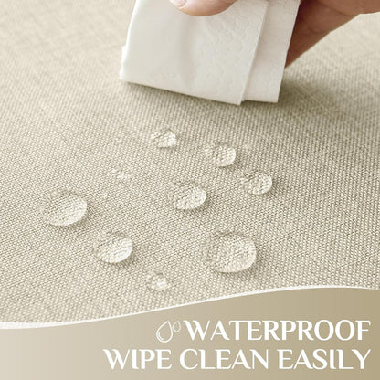 Cream Table Cloth Rectangular 52 X 70 Inch Linen Textured Outdoor Tablecloth Stain and Wrinkle Resistant Table Cover for Spring,Easter,Summer,Tea Party,Kitchen Boho Decor Small Tabletop2