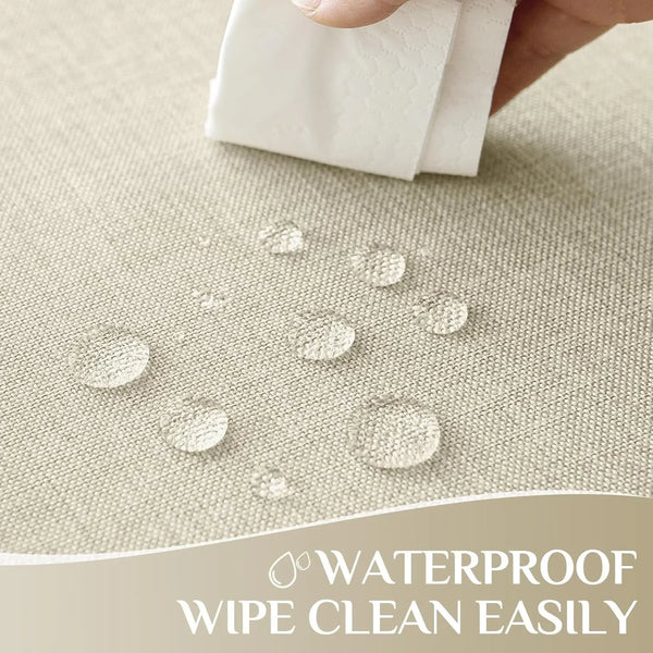 Cream Table Cloth Rectangular 52 X 70 Inch Linen Textured Outdoor Tablecloth Stain and Wrinkle Resistant Table Cover for Spring,Easter,Summer,Tea Party,Kitchen Boho Decor Small Tabletop2