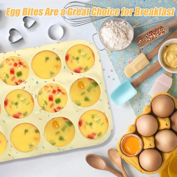 Silicone Egg Bite Molds, 2Pack 12-Cavity Muffin Pan for Baking, Tarts, Nonstick Cupcake Pan7
