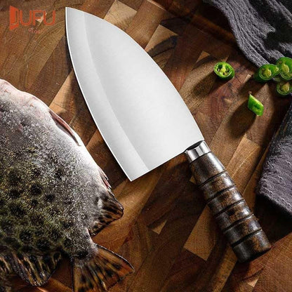 Meat Cleaver, Japanese Kitchen Fish Fillet Knives 4Cr14 Stainless Steel Wooden Handle Slicing Chef'S Knives Meat Fish Cleaver Nakiri Knife7
