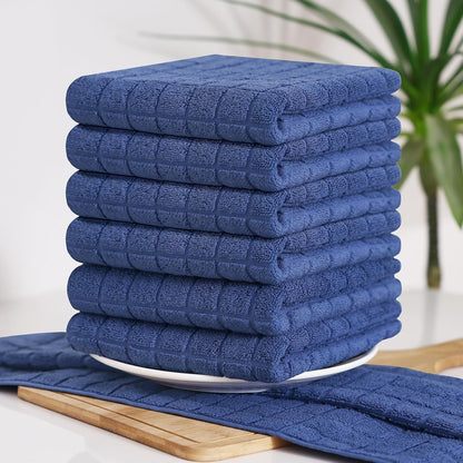 Premium Ring Spun Cotton 390 GSM Kitchen Towels, 6 Pack, Navy Blue7