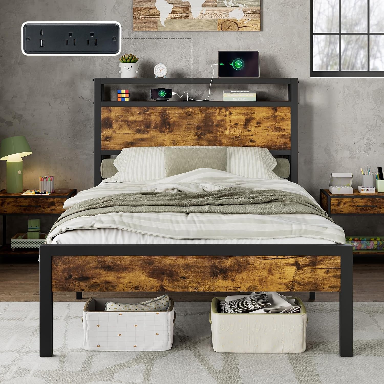 twin-size-platform-bed-frame-with-charging-station