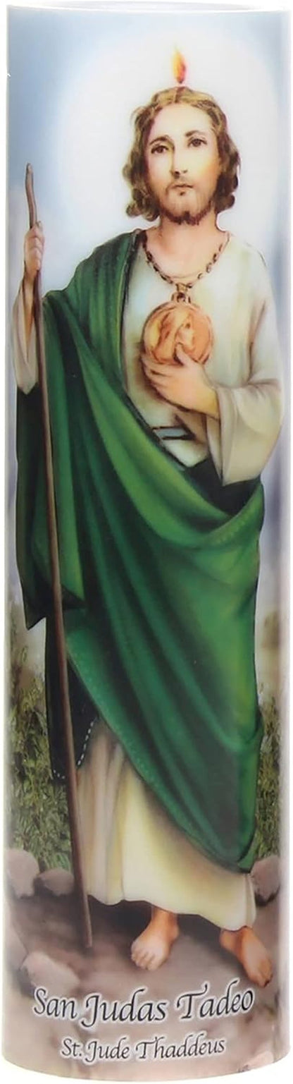 St. Jude Flameless LED Devotional Prayer Candle with Automatic Timer1