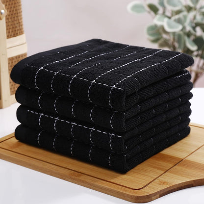 100% Cotton Terry Kitchen Towels, 2 Pack, Black | Ultra Soft and Absorbent Dish Towels for Kitchen, Suitable for Drying and Washing Dishes8