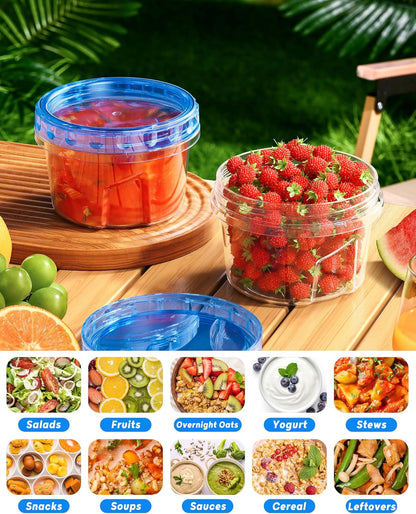 6 Pack-17Oz Freezer Storage Containers, Plastic Food Storage Containers with Twist Top Lids, BPA Free and Reusable Soup Containers with Lid, Microwave and Dishwasher Safe6