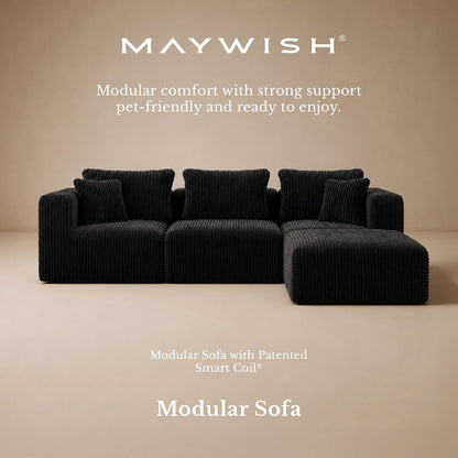 Boneless Couch 106.2 Inch, Sectional Sleeper Sofa Bed with Ottoman3