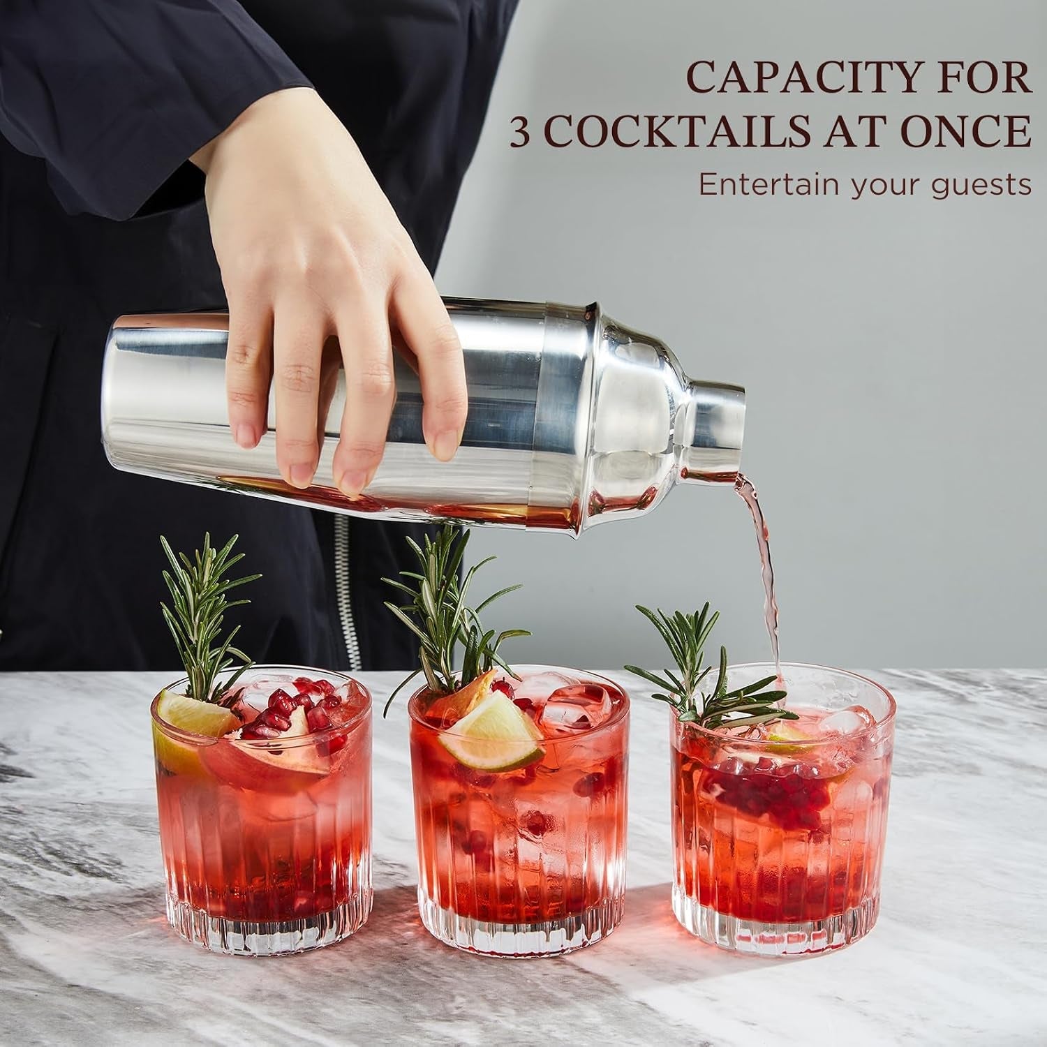 cocktail-shaker-24oz-drink-shaker-with-bartender-strainer-measuring-jigger-bar-mixing-spoon-cocktail-recipe-guide-professional-drink-mixer-set-for-beginners-silver