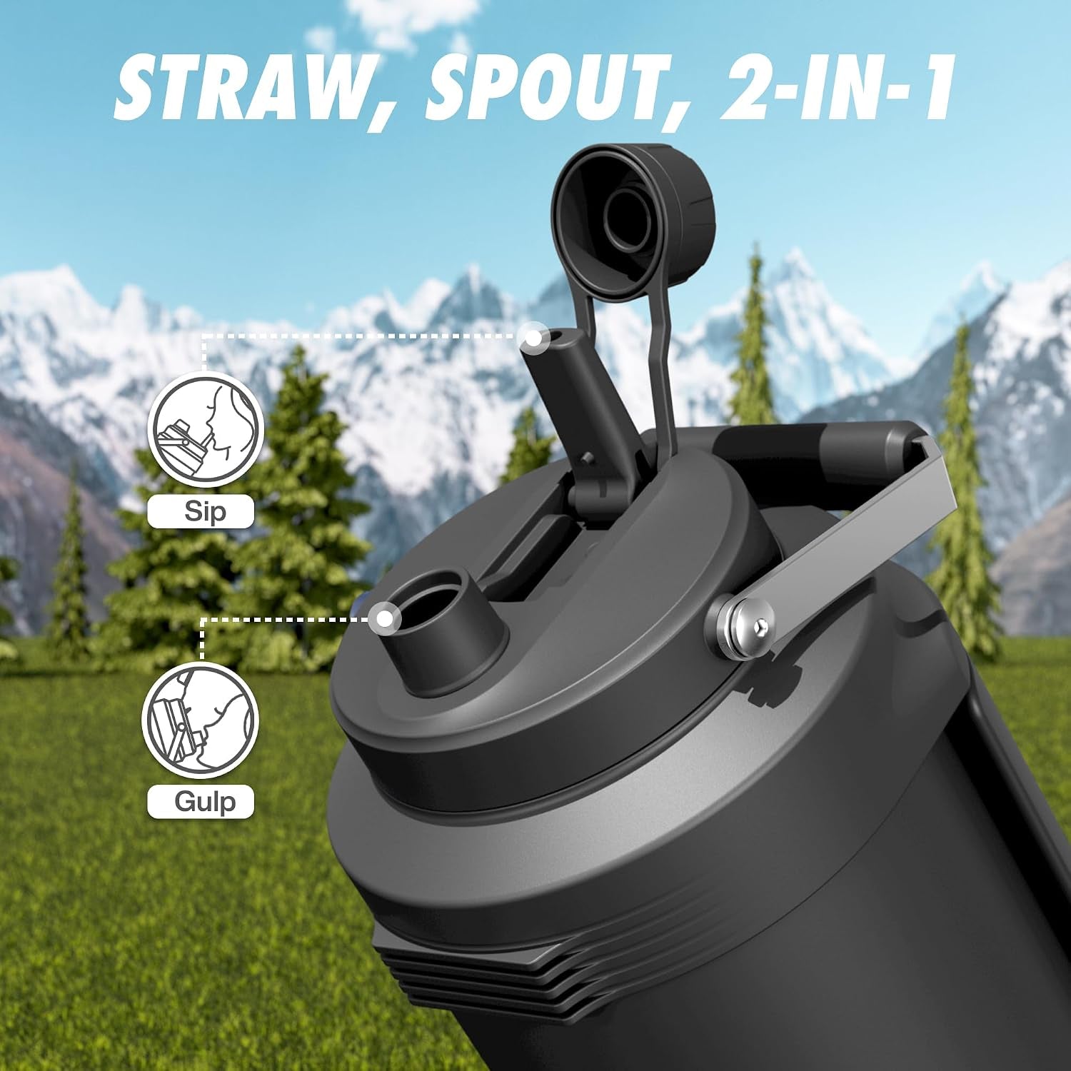 1-gallon-insulated-water-bottle-for-travel-2-in-1-straw-spout-lid-dual-handle-leakproof-keep-cold-48h-128oz-stainless-steel-water-jug-for-gym-biking-road-trip-work-home-picnic-midnight