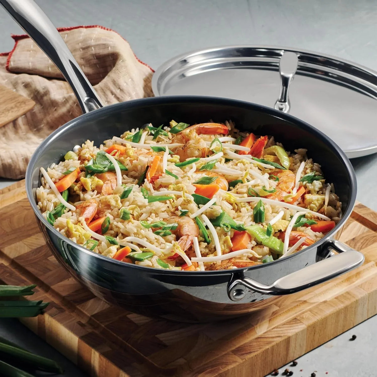 utsava-tri-ply-clad-stainless-steel-3-75-quart-wok-with-lid-ceramic-non-stick-interior-induction-ready-cooking-pan