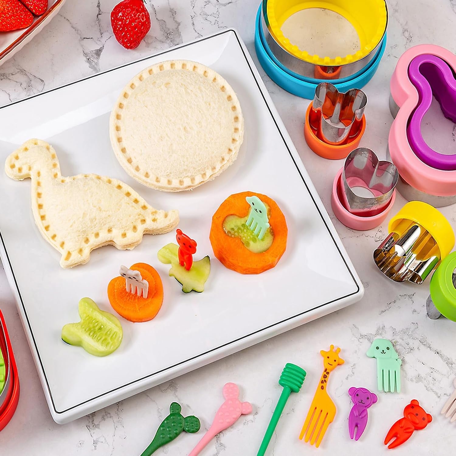 sandwich-cutter-for-kids-lunch-22-pcs-large-sandwich-maker-cookie-cutters-and-sealer-set-stainless-steel-bread-decruster-dinosaur-mickey-heart-shape-for-boys-girls