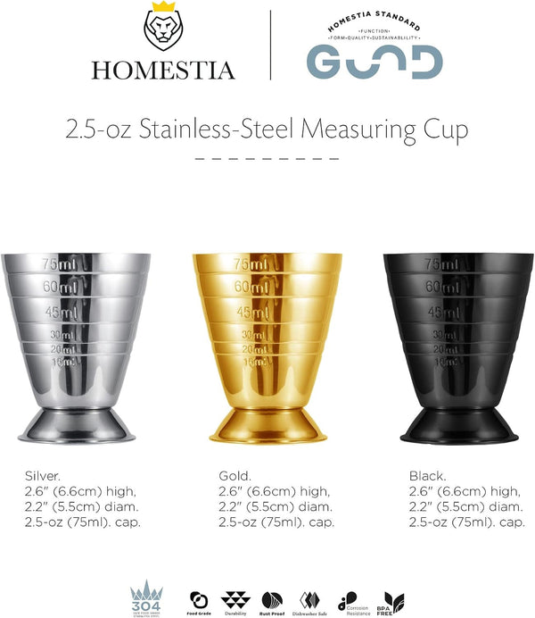 2.5Oz Measuring Cup, Stainless Steel Cocktail Jigger for Bartender9