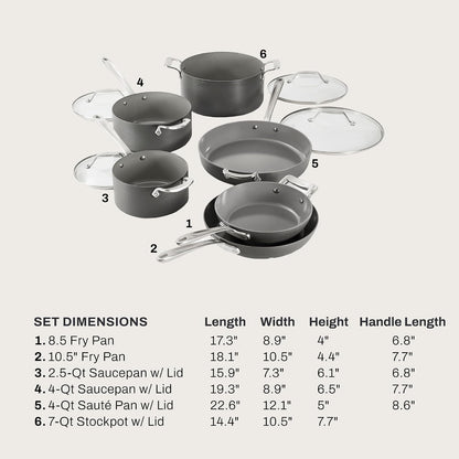 All-Clad HA1 Ceramic Nonstick, 10-Piece Pots & Pans Set, Induction Ready | Complete Ceramic Nonstick Cookware Set, Scratch-Resistant Exterior, Superior Easy Organized Stacking, Oven Safe up to 450°2