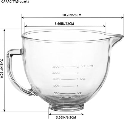 5 Quart Glass Mixing Bowl with Handle and Pour Spout3