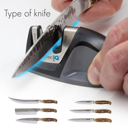 50009 Edge Grip 2-Stage Knife Sharpener, Black, Coarse & Fine Sharpeners, Compact for Easy Storage, Stable Non-Slip Base, Soft Grip Rubber Handle, Straight & Serrated Knives10