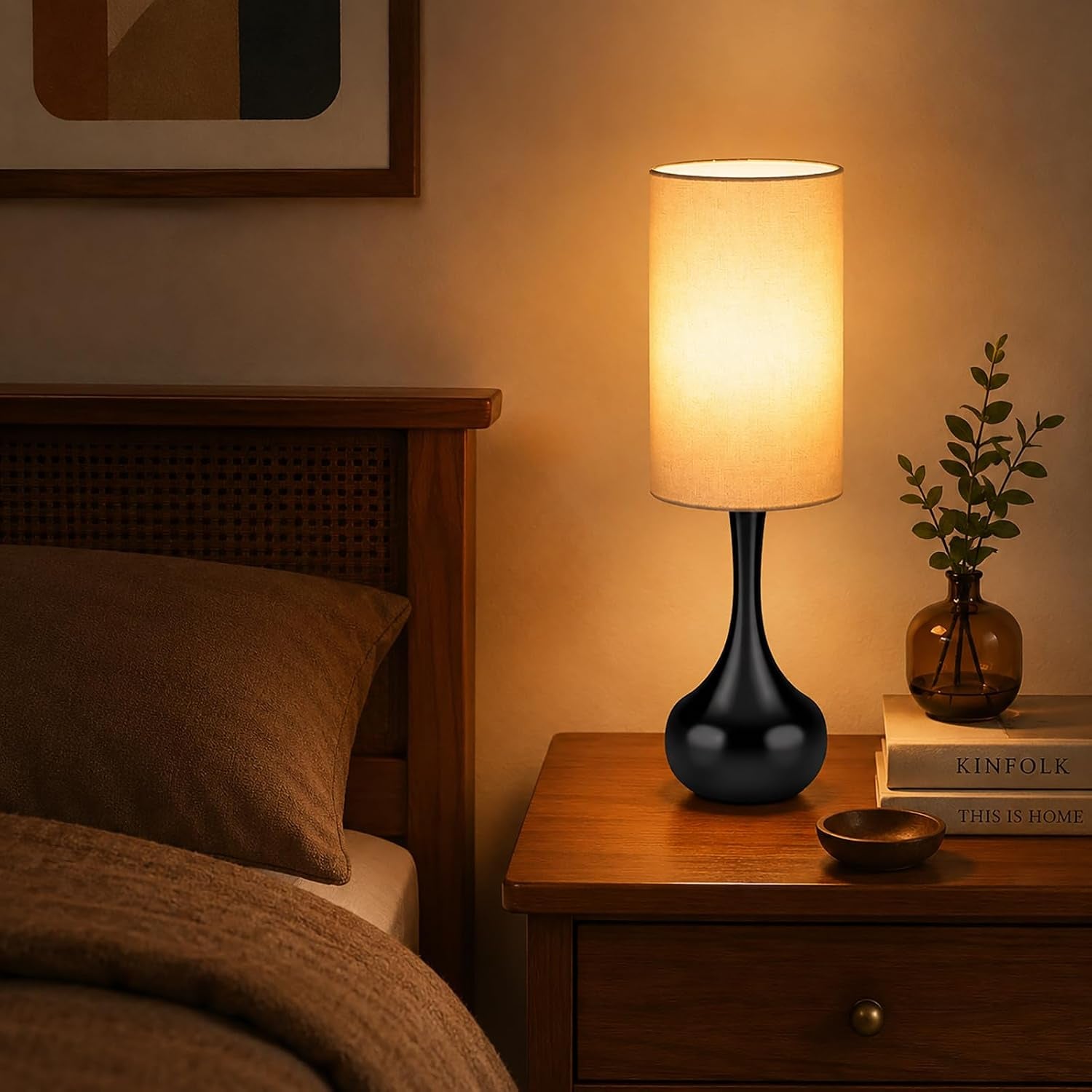 mid-century-modern-black-droplet-table-lamp-with-cylinder-shade
