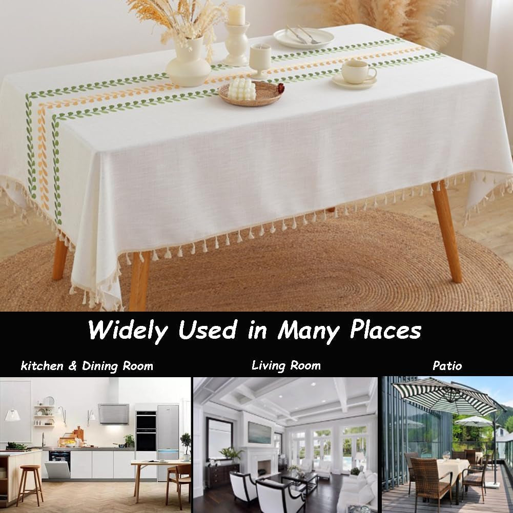 rectangular-tablecloth-embroidery-leaf-pattern-table-cloth-wrinkle-free-heavy-weight-cotton-linen-farmhouse-tablecloth-tassel-fabric-table-cover-for-dining-kitchen-buffet