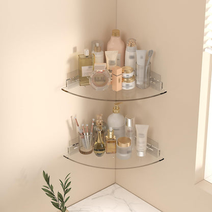 Acrylic Corner Shower Caddy Shelf 2 Pack, Space-Saving Storage Rack9