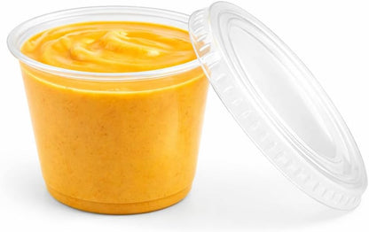 5.5 Oz Clear Plastic Souffle Cups, BPA Free Portion Cups with Lids, 50 Sets2