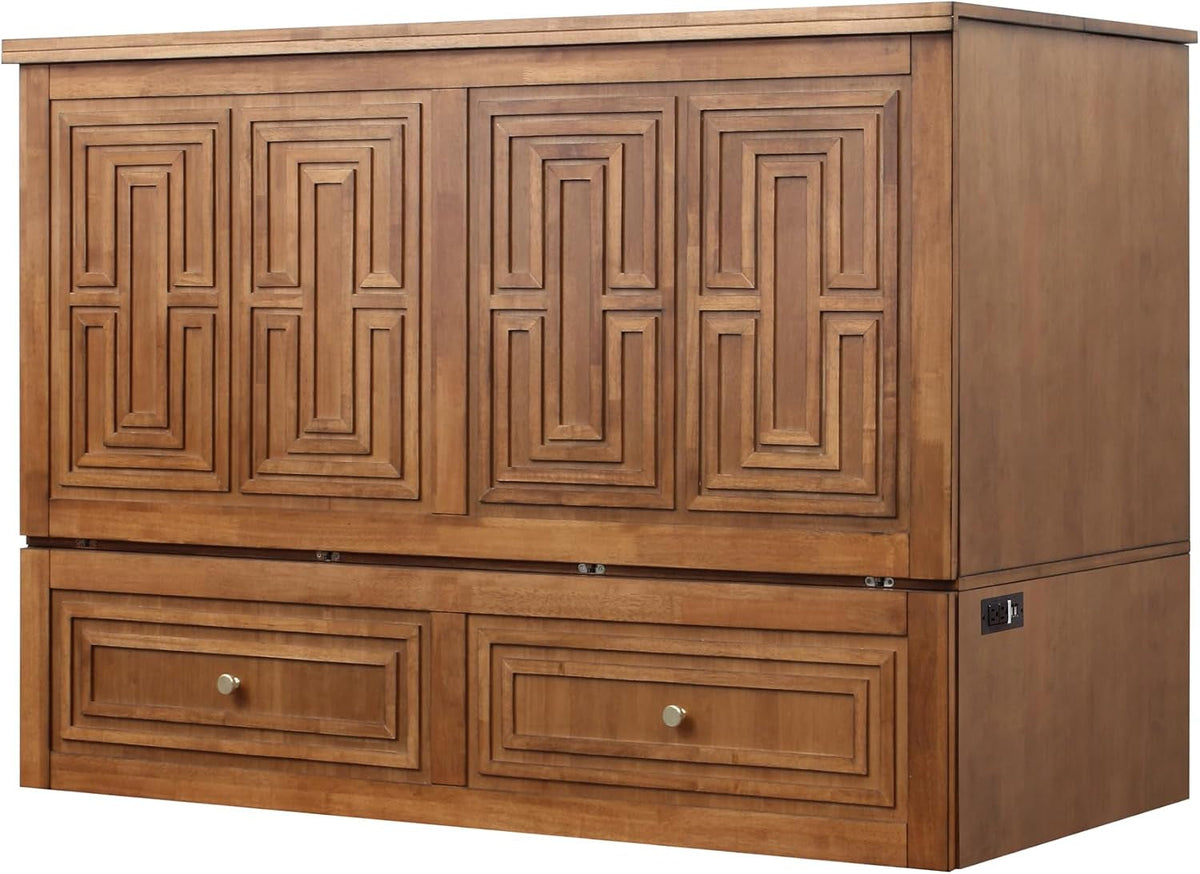 pompei-murphy-cabinet-chest-bed-with-charging-station-8-inch-queen-blonde-oak