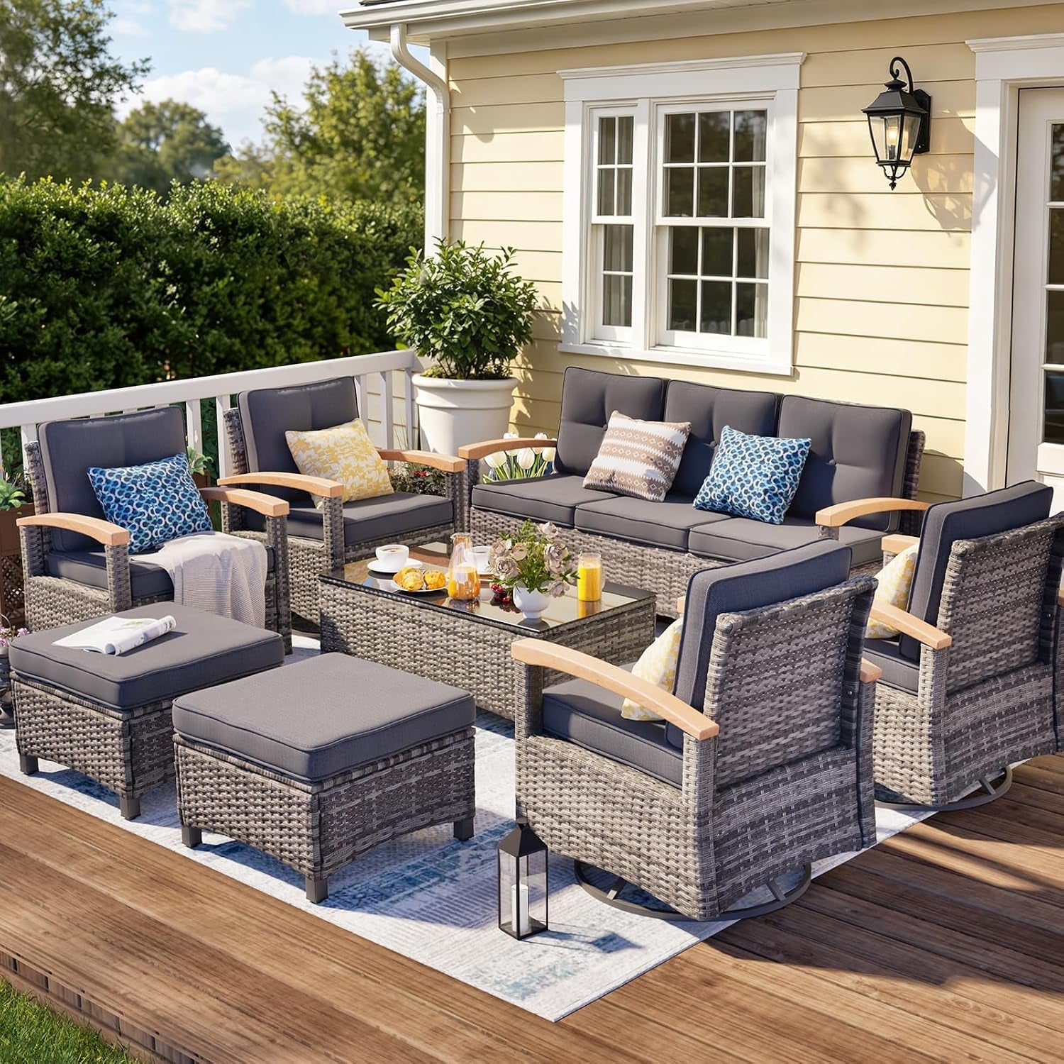 8-pieces-patio-furniture-sets-wicker-patio-conversation-sets-with-4-wood-armrests-swivel-glide-chairs-2-ottoman-3-seat-sofa-and-coffee-table-grey